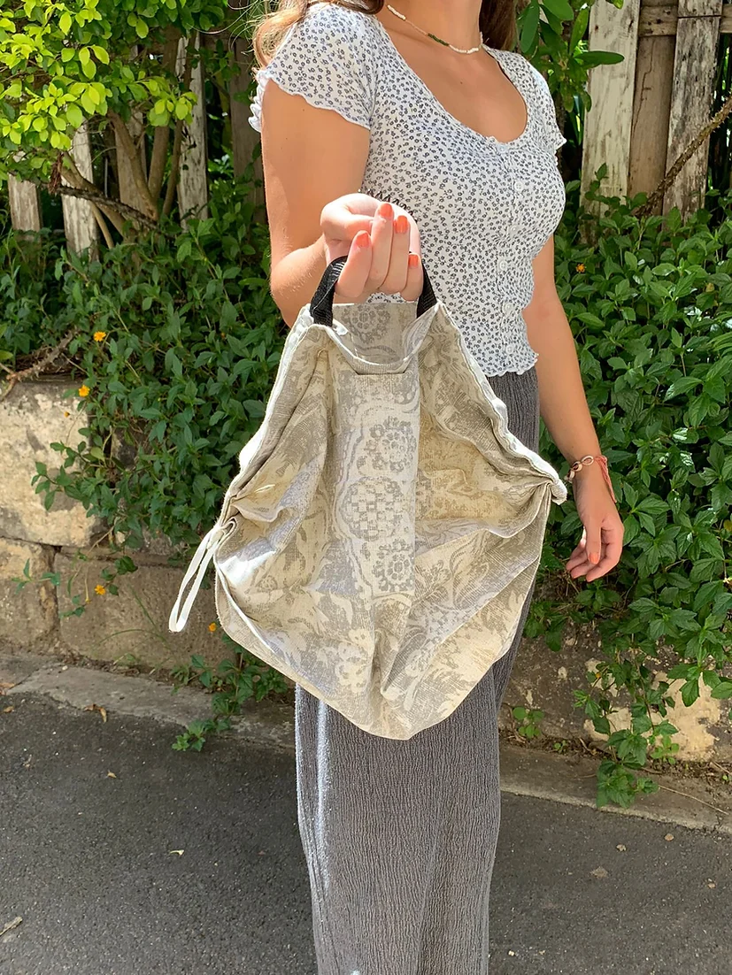 Sac de course pliable gris